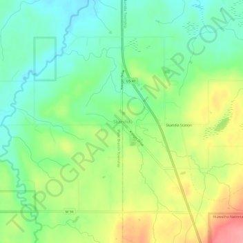 Mappa topografica Skandia, altitudine, rilievo