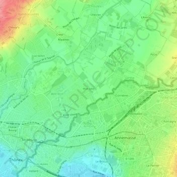 Mappa topografica Mon Idée, altitudine, rilievo