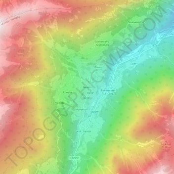 Mappa topografica Meiern, altitudine, rilievo