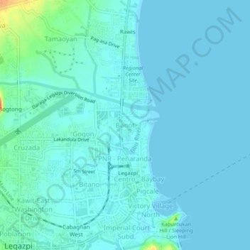 Mappa topografica Bonot, altitudine, rilievo