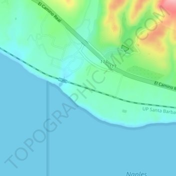 Mappa topografica Naples, altitudine, rilievo