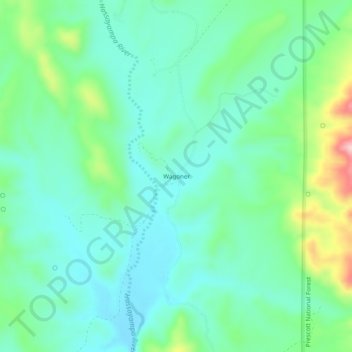 Mappa topografica Wagoner, altitudine, rilievo