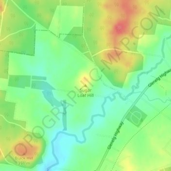 Mappa topografica Sugar Loaf Hill, altitudine, rilievo