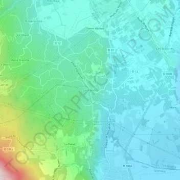 Mappa topografica Saint-André, altitudine, rilievo