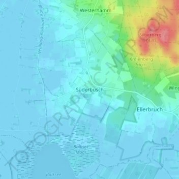 Mappa topografica Süderbusch, altitudine, rilievo