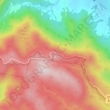 Mappa topografica Jolly's Lookout, altitudine, rilievo
