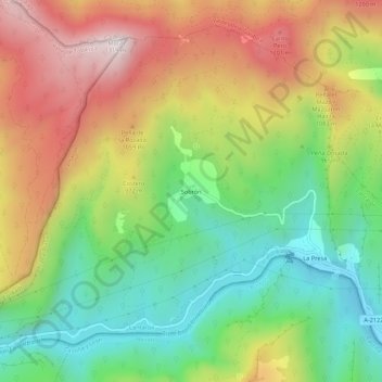Mappa topografica Sobrón, altitudine, rilievo