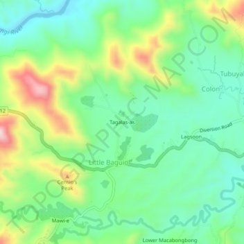 Mappa topografica Tagalas-as, altitudine, rilievo