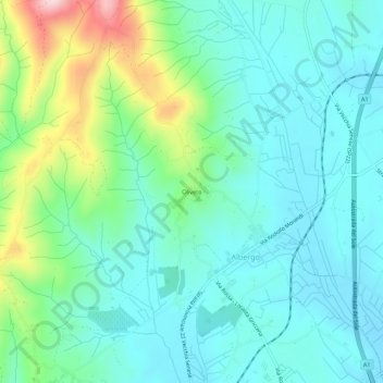 Mappa topografica Oliveto, altitudine, rilievo