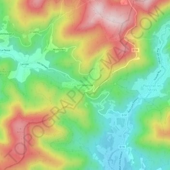 Mappa topografica La Chevetraye, altitudine, rilievo