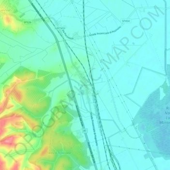 Mappa topografica Tre Berte, altitudine, rilievo