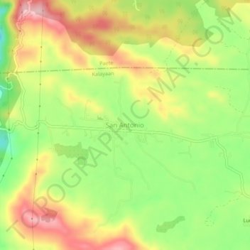 Mappa topografica San Antonio, altitudine, rilievo