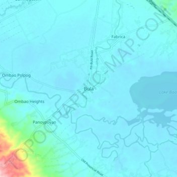 Mappa topografica Bula, altitudine, rilievo