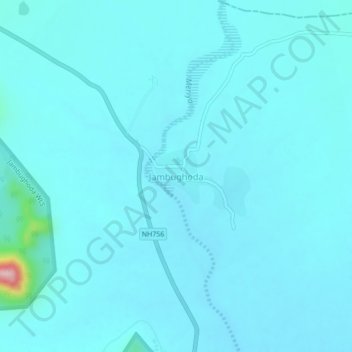Mappa topografica Jambughoda, altitudine, rilievo