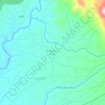 Mappa topografica Mataas na Pulo, altitudine, rilievo
