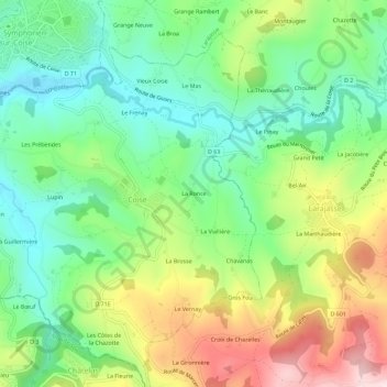 Mappa topografica La Ronce, altitudine, rilievo
