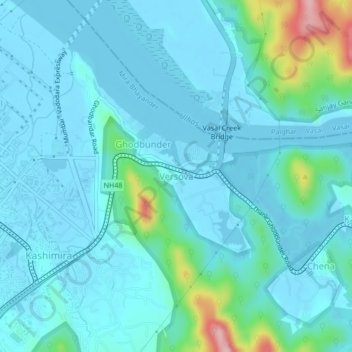 Mappa topografica Versova, altitudine, rilievo
