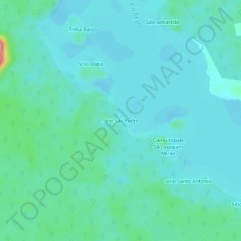 Mappa topografica Sitio São Pedro, altitudine, rilievo