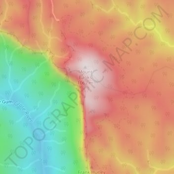 Mappa topografica Blue Mountains, altitudine, rilievo