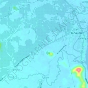 Mappa topografica Pago, altitudine, rilievo