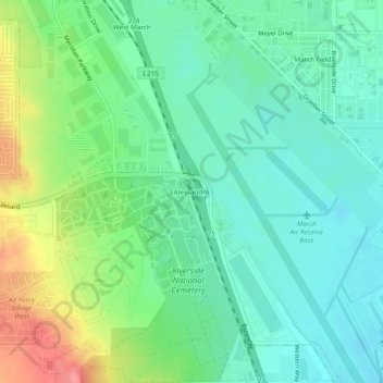 Mappa topografica Alessandro, altitudine, rilievo