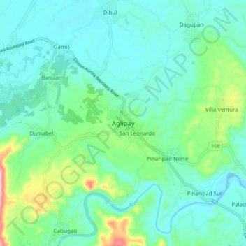 Mappa topografica Aglipay, altitudine, rilievo