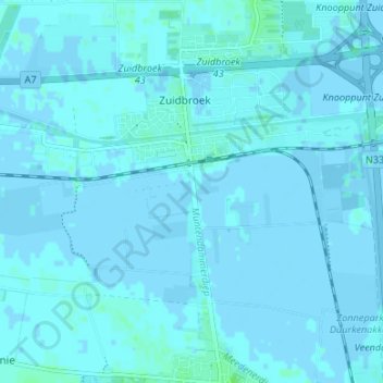 Mappa topografica Tusschenloegen, altitudine, rilievo