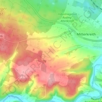 Mappa topografica Nassen, altitudine, rilievo