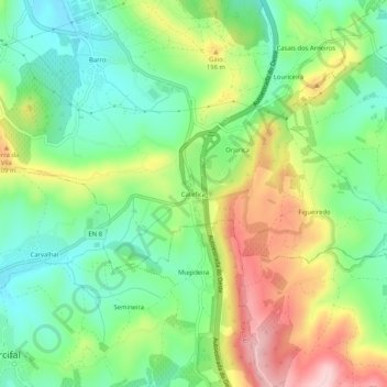 Mappa topografica Catefica, altitudine, rilievo