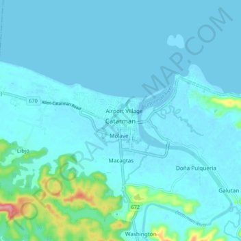 Mappa topografica Catarman, altitudine, rilievo