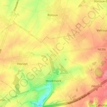 Mappa topografica Lexhy, altitudine, rilievo