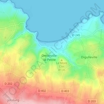 Mappa topografica Hameau Mesnil, altitudine, rilievo