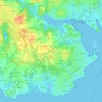Mappa topografica Kercaves, altitudine, rilievo