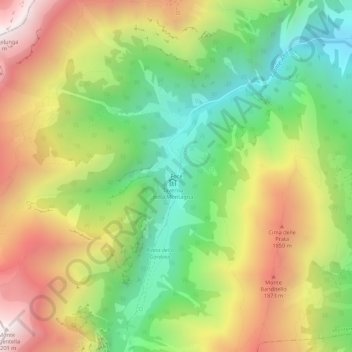 Mappa topografica Foce, altitudine, rilievo