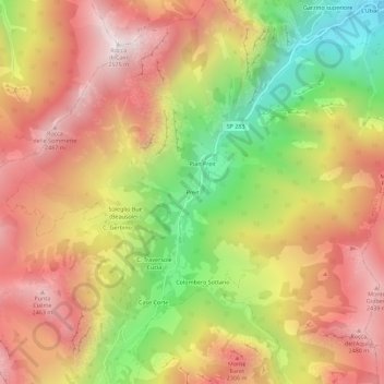 Mappa topografica Preit, altitudine, rilievo