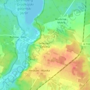 Mappa topografica Sellessen, altitudine, rilievo