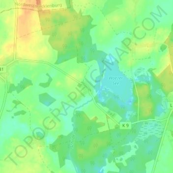 Mappa topografica Döbbersen, altitudine, rilievo