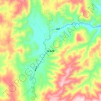 Mappa topografica 翠华镇, altitudine, rilievo
