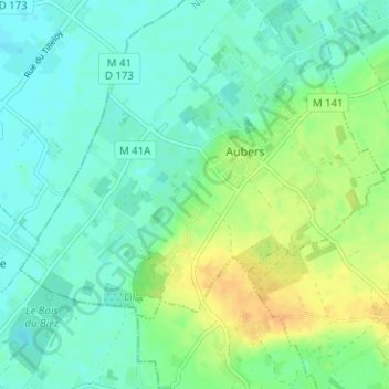 Mappa topografica Le Bas Pommereau, altitudine, rilievo