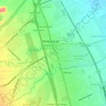 Mappa topografica Aguso, altitudine, rilievo
