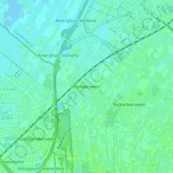 Mappa topografica Holkerveen, altitudine, rilievo