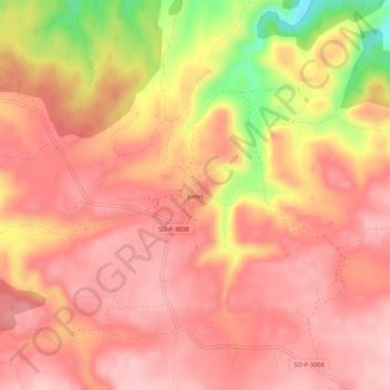 Mappa topografica Judes, altitudine, rilievo