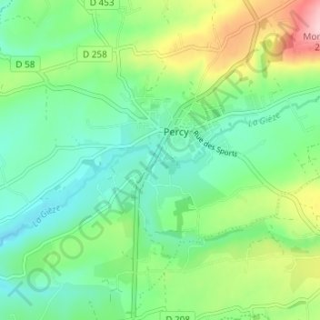 Mappa topografica Le Moulin de Haut, altitudine, rilievo