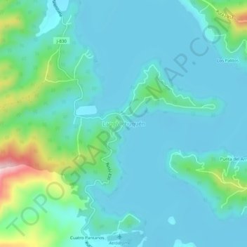 Mappa topografica Lago Vichuquén, altitudine, rilievo