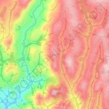 Mappa topografica Lepoh, altitudine, rilievo