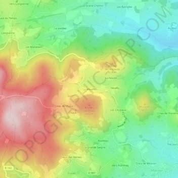 Mappa topografica La Mouille, altitudine, rilievo