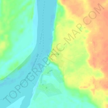 Mappa topografica Calama, altitudine, rilievo