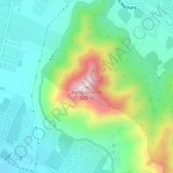 Mappa topografica Cerro Grande, altitudine, rilievo