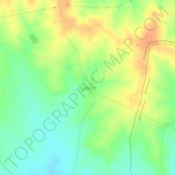 Mappa topografica Kaigaon, altitudine, rilievo