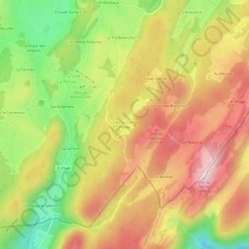 Mappa topografica La Basse Combe Froide, altitudine, rilievo